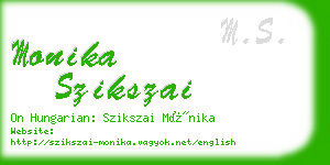 monika szikszai business card